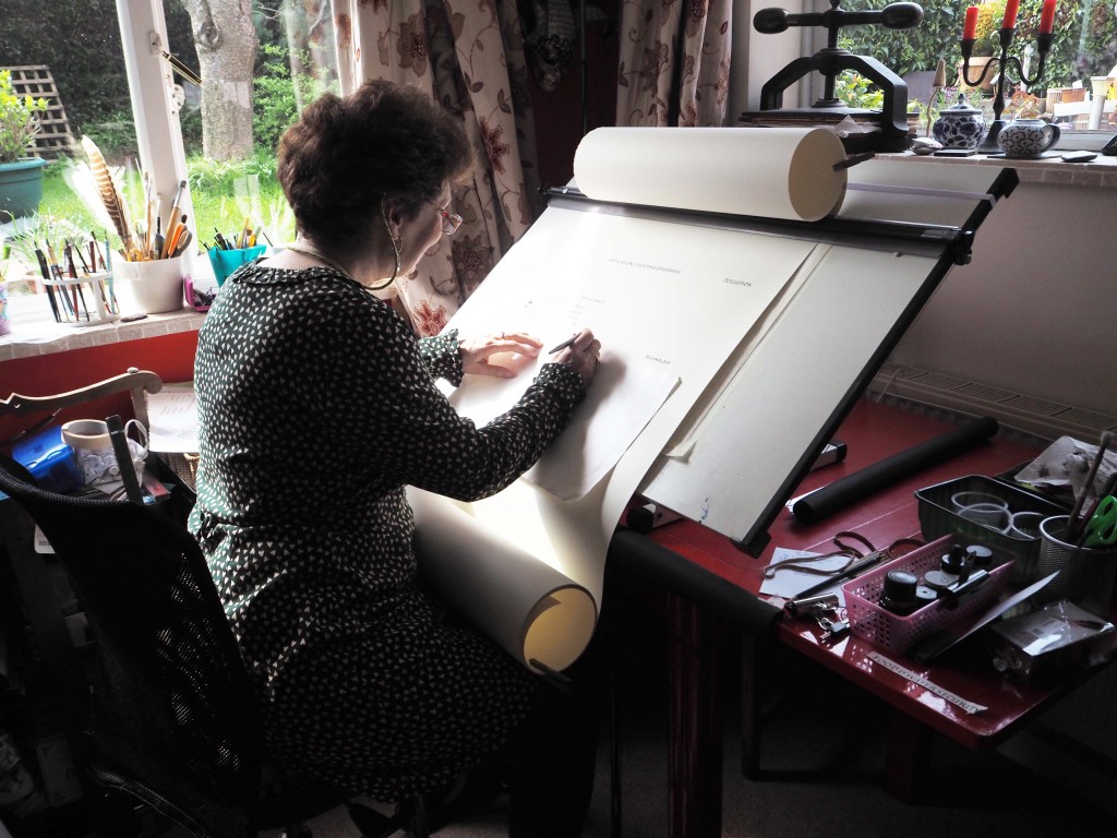 Calligrapher at work